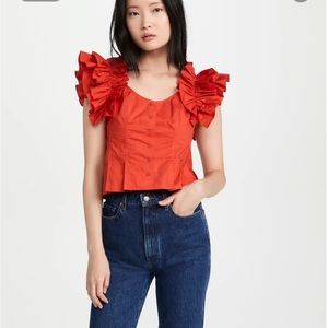 Ulla Johnson Millia Ruffle Too in Nasturtium size 6, like new